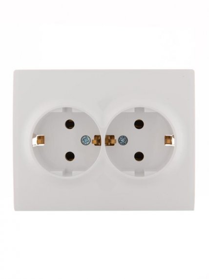 Фотография товара 'Lezard KARINA Розетка двойная с заземлением керамика, 707-0200-127'