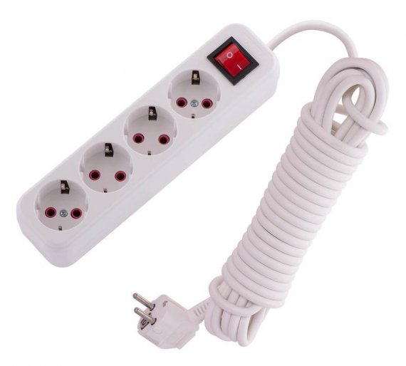 Фотография товара 'Lezard LILA Удлинитель с заземлением 4 входа 7 метров с выключателем, 720-0407-402'
