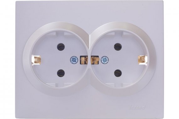 Фотография товара 'Lezard 742-3000-127B VESNA Розетка двойная с/з ПБТ'