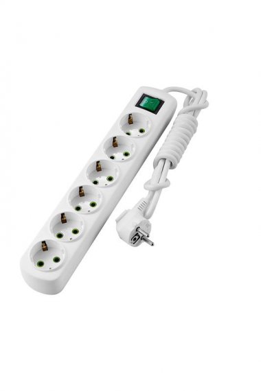 Фотография товара 'Lezard LETITIA Удлинитель с заземлением 6 входа 2 метра с выключателем, 721-0602-602'