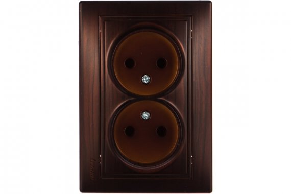 Фотография товара 'Lezard 701-0404-128 MIRA Розетка двойная б/з керамика маун'