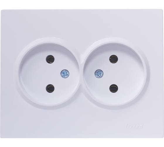 Фотография товара 'Lezard VESNA Розетка двойная без заземления ПБТ, 742-0200-128B'
