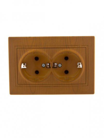 Фотография товара 'Lezard MIRA Розетка двойная с заземлением керамика, 701-0701-127'