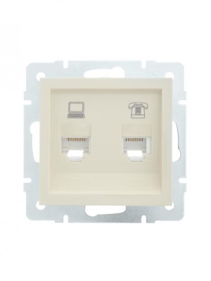 Фотография товара 'Lezard VESNA Розетка компьютер+телефон, 742-0388-143'