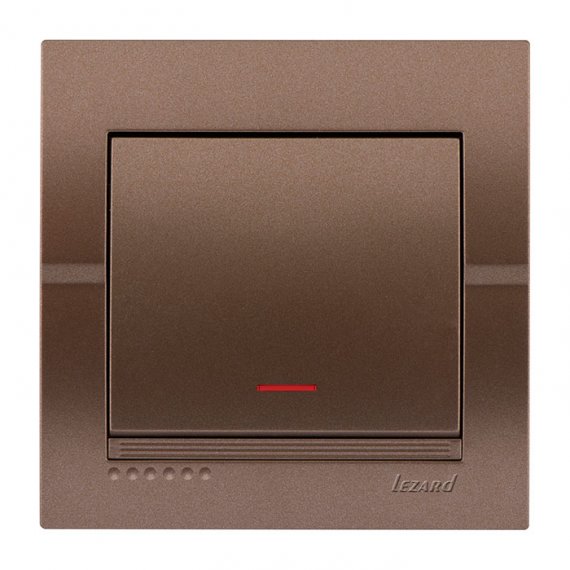 Фотография товара 'Lezard 702-3131-111 DERIY Выключатель с подсветкой светло-коричневый металлик'