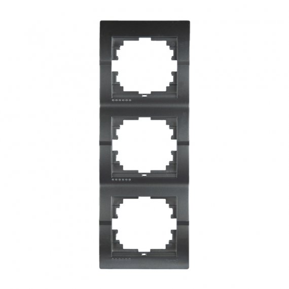 Фотография товара 'Lezard 702-2900-153 DERIY Рамка 3-ая вертикальная темно-серый металлик'