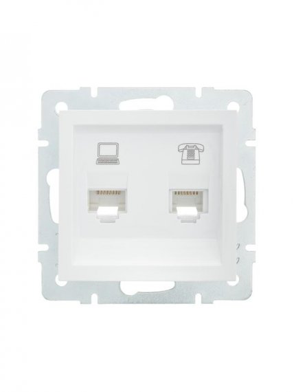 Фотография товара 'Lezard VESNA Розетка компьютер+телефон, 742-0288-143'