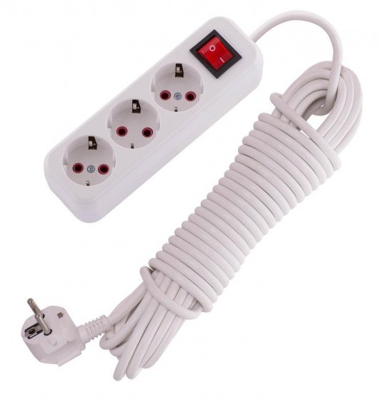 Фотография товара 'Lezard LILA Удлинитель с заземлением 3 входа 10 метров с выключателем, 720-0310-302'