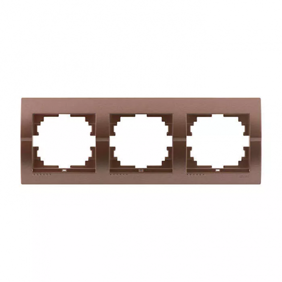 Фотография товара 'Lezard 702-3100-148 DERIY Рамка 3-ая горизонтальная светло-коричневая металлик'