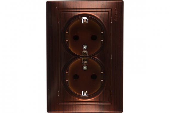 Фотография товара 'Lezard 701-0404-127 MIRA Розетка двойная с/з керамика маун'