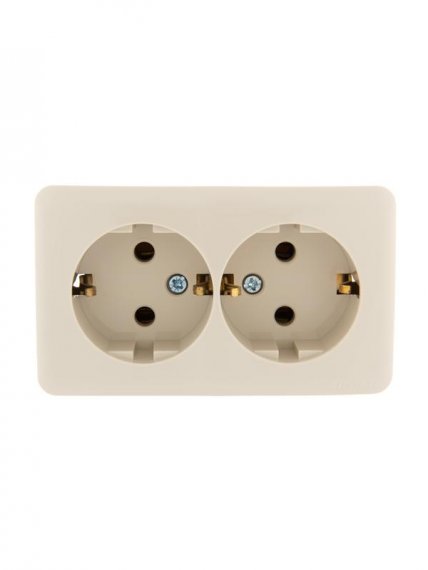 Фотография товара 'Lezard VIOLA Розетка двойная с заземлением закрытый корпус керамика, 751-0300-127'