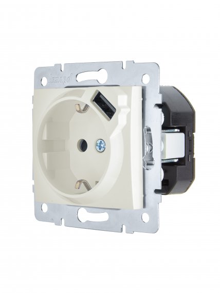 Фотография товара 'Lezard 7081-3088-181 ASTI Розетка с/з + USB разъём'