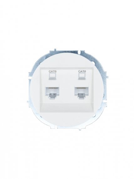 Фотография товара 'Lezard 743-0288-142 OSEN Розетка компьютерная двойная белая с модулем Cat 6'