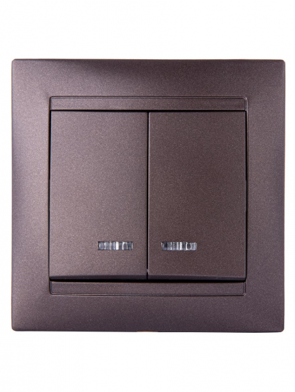 Фотография товара 'Lezard 704-7388-112QC ZIMA Выключатель 2-ой с подсветкой'