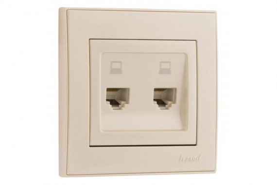 Фотография товара 'Lezard RAIN Розетка компьютерная двойная, 703-3030-141'