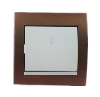 Фотография товара 'Lezard 702-3230-105 DERIY Выключатель проходной коричневый и жемчужно-белый металлик'