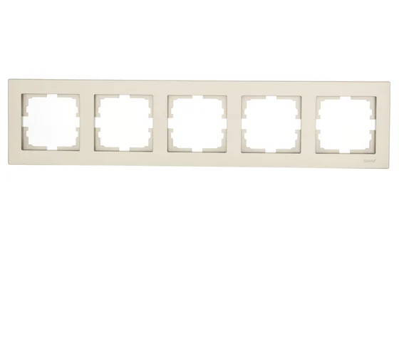 Фотография товара 'Lezard 703-0326-150 RAIN Рамка 5-ая гориз. с вст. цв. бежевый + золото'