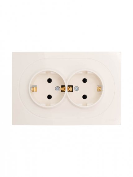 Фотография товара 'Lezard 743-9000-127BPCH OSEN Розетка двойная с защитой от детей ПБТ'