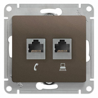 Фотография товара 'Lezard 704-7388-143 ZIMA Розетка компьютер+телефон'