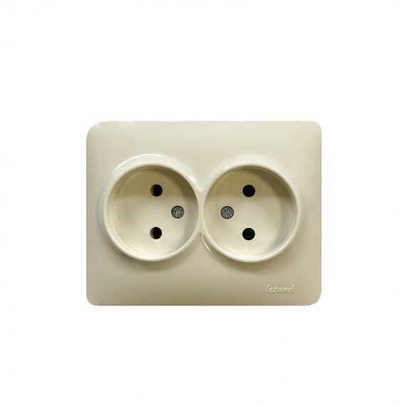 Фотография товара 'Lezard KARINA LIFE Розетка двойная без заземления ПБТ, 708-0300-128B'
