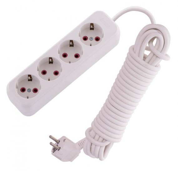 Фотография товара 'Lezard LILA Удлинитель с заземлением 4 входа 7 метров, 720-0407-401'