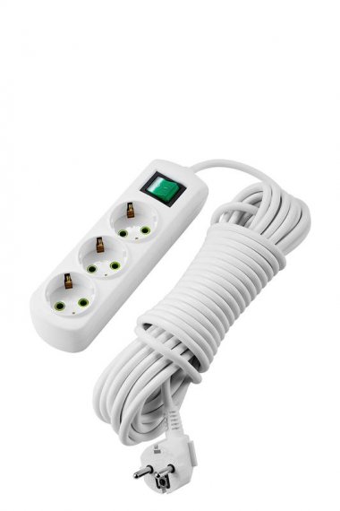 Фотография товара 'Lezard LETITIA Удлинитель с заземлением 3 входа 5 метров с выключателем, 721-0305-302'