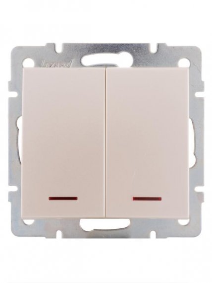 Фотография товара 'Lezard RAIN Выключатель двойной с подсветкой, 703-3088-112'