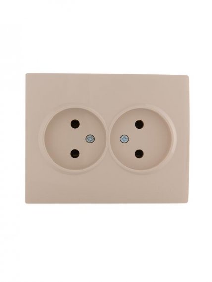 Фотография товара 'Lezard KARINA Розетка двойная без заземления керамика, 707-0300-128'