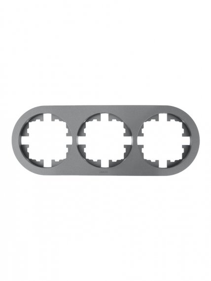 Фотография товара 'Lezard 744-7400-148 OSEN Рамка 3-ая б/вст серый матовый круглая'