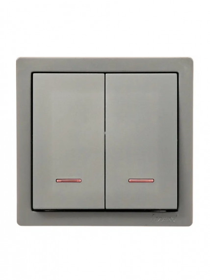 Фотография товара 'Lezard 752-3500-112 LETO Выключатель двойной с подсветкой'