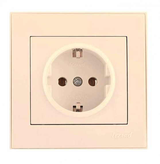 Фотография товара 'Lezard RAIN Розетка с заземлением керамика, 703-0303-122'