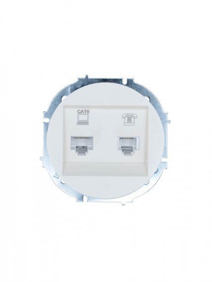 Фотография товара 'Lezard 743-0288-144 OSEN Розетка компьютер+телефон белая с модулем Cat 6'