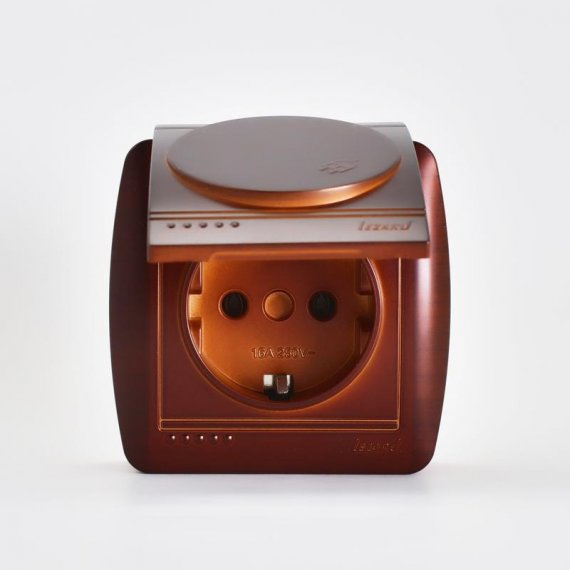 Фотография товара 'Lezard DEMET Розетка с заземлением с крышкой, 711-0400-123'