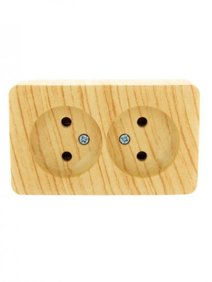 Фотография товара 'Lezard VIOLA Розетка двойная без заземления закрытый корпус керамика, 751-5200-128'