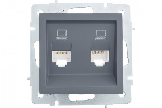 Фотография товара 'Lezard 742-3488-141 VESNA Розетка компьютерная двойная'