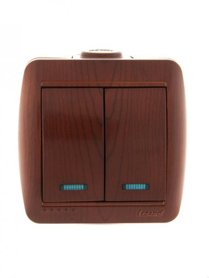 Фотография товара 'Lezard NATA Выключатель двойной с подсветкой, 710-0600-112'