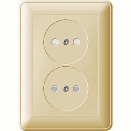 Фотография товара 'Lezard 704-3600-128BQC ZIMA Розетка 2-ая б/з ПБТ золото безвинтовой зажим/клемма'