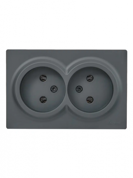 Фотография товара 'Lezard 752-3400-128B LETO Розетка двойная б/з закрытый корпус ПБТ'