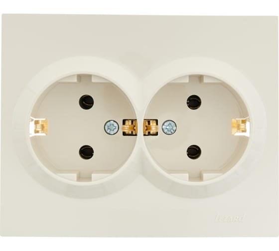 Фотография товара 'Lezard VESNA Розетка двойная с заземлением ПБТ, 742-0300-127B'