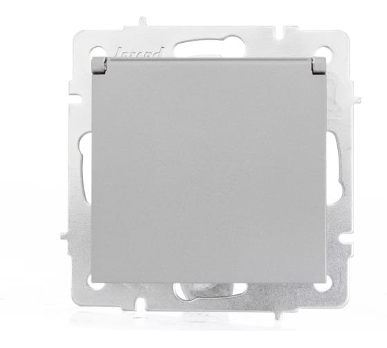 Фотография товара 'Lezard VESNA Розетка с заземлением с крышкой ПБТ, 742-3588-123B'