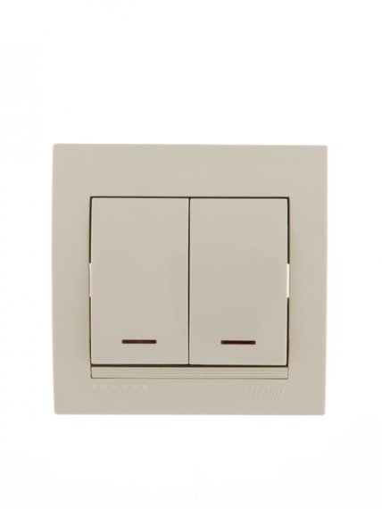 Фотография товара 'Lezard DERIY Выключатель двойной с подсветкой, 702-0303-112'