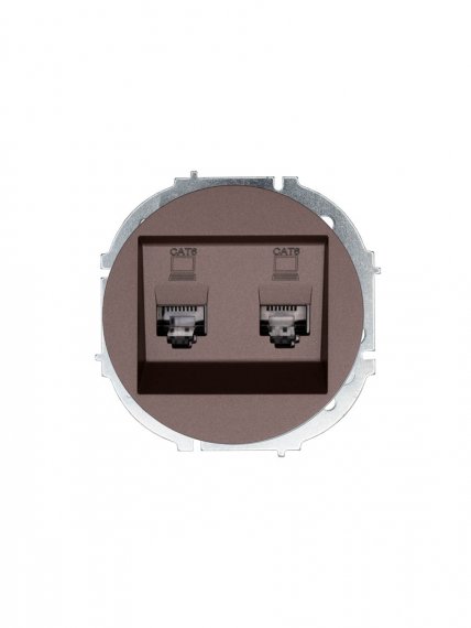 Фотография товара 'Lezard 743-7388-142 OSEN Розетка компьютерная двойная шоколад с модулем Cat 6'