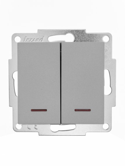 Фотография товара 'Lezard 742-3588-112 VESNA Выключатель двойной с подсветкой'