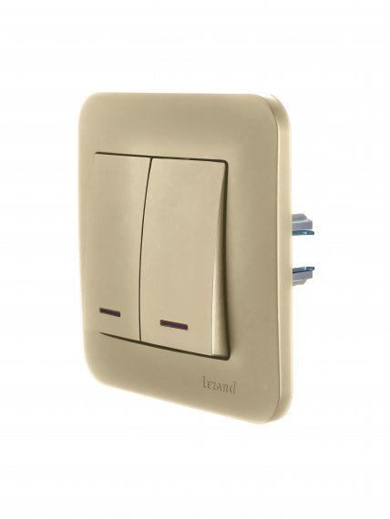 Фотография товара 'Lezard 7081-3636-112 ASTI Выключатель двойной с подсветкой'