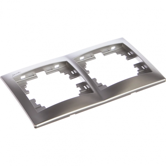 Фотография товара 'Lezard 701-1212-147 MIRA Рамка 2-ая горизонтальная метал синий со вставкой'