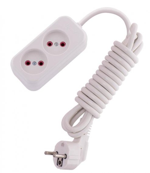 Фотография товара 'Lezard LILA Удлинитель без заземления 2 входа 3 метра, 720-0203-203'