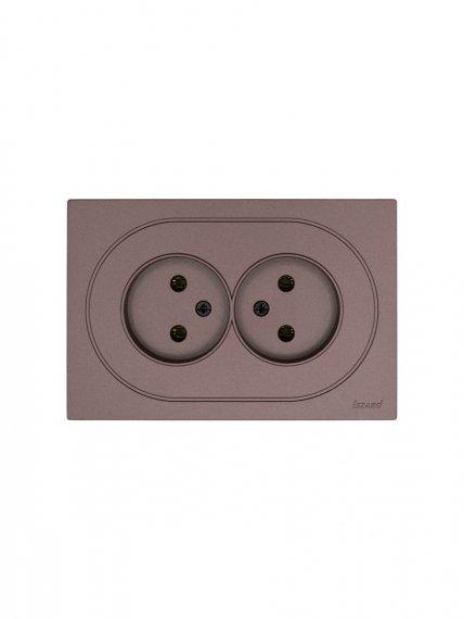 Фотография товара 'Lezard 743-7300-128B OSEN Розетка двойная б/з ПБТ шоколад'
