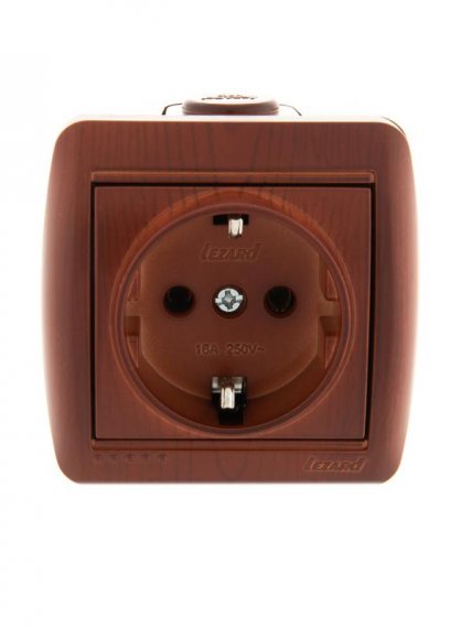 Фотография товара 'Lezard NATA Розетка с заземлением керамика, 710-0600-122'