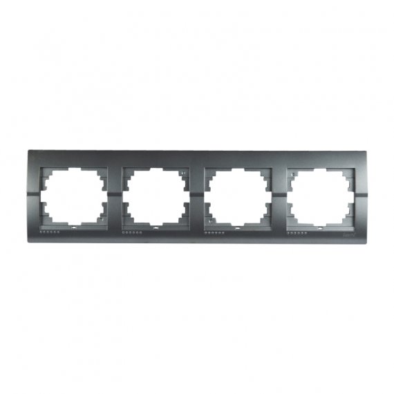 Фотография товара 'Lezard 702-2900-149 DERIY Рамка 4-ая горизонтальная темно-серый металлик'