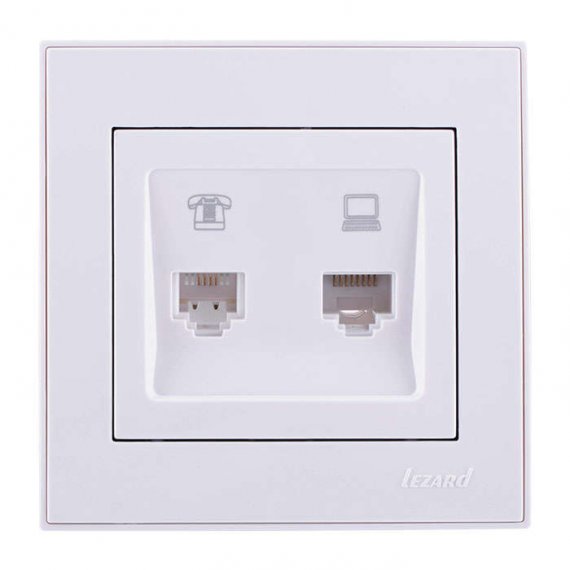 Фотография товара 'Lezard RAIN Розетка компьютерная двойная, 703-0202-141'